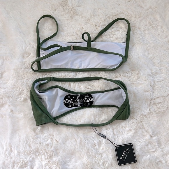 Bikini set | olive green | ribbed | size medium - Picture 3 of 4